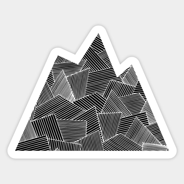 Mountain Zentangle - White Sticker by ElviraDraat